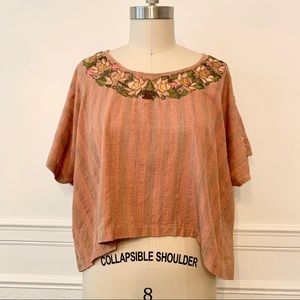 Embroidered Boho Crop Top